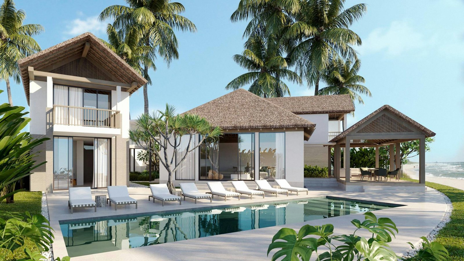 Présentation de nos réalisations immobilières au Maroc incluant des villas de luxe et bâtiments